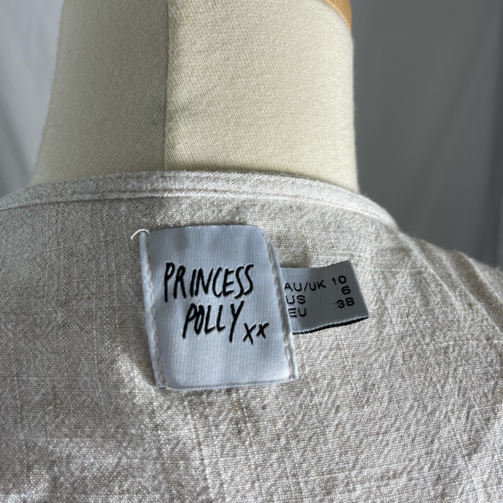 Princess Polly Ragnar Front Tie Romper Beige Szus6 View 3